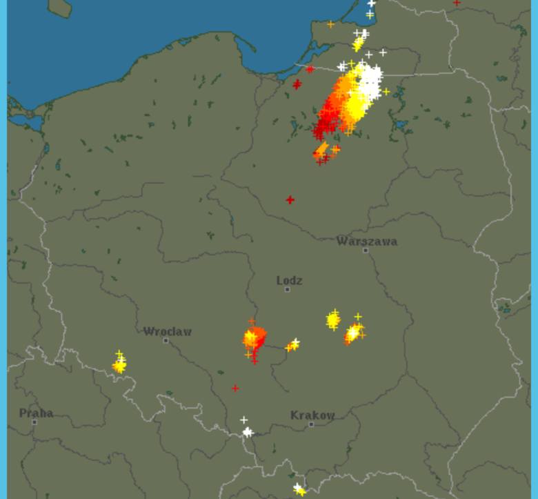 Wyładowania atmosferyczne w Polsce po godz. 15.00, w czwartek, 3 maja.