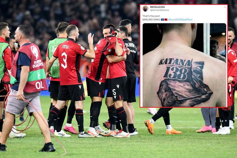 Strzelec drugiej bramki z meczu Albania - Polska Mirlind Daku pokazał tatuaż. Wzbudził on ogromne kontrowersje w Serbii.