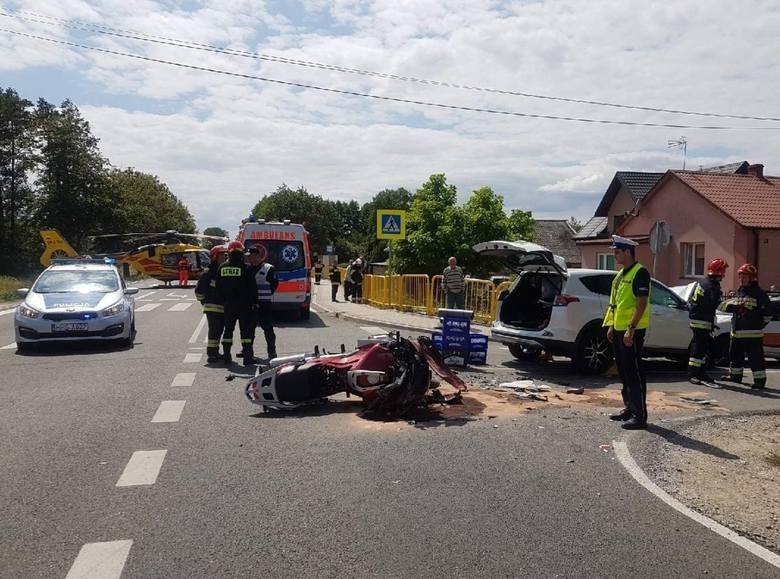 Do wypadku doszło na drodze krajowej nr 79 w miejscowości Wełnin.