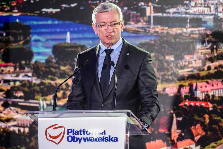 Jacek Jaśkowiak podczas ogłoszenia wspólnego startu PO i Nowoczesnej w wyborach samorządowych pod szyldem Koalicji Obywatelskiej. 