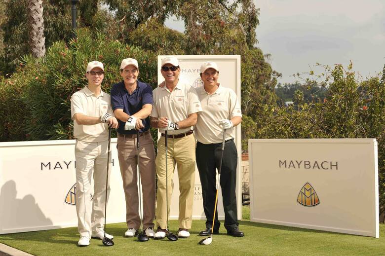 Finały maybach Golf Cup 2009: Patrick Marinoff, Kyle MacLachlan, Jack Corwin i Simon Holmes. Fot: Maybach
