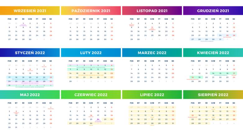 Kalendarz roku szkolnego 2021/2022. Kiedy wypadają dni wolne od nauki? Kalendarz na nowy rok szkolny. Pobierz i wydrukuj