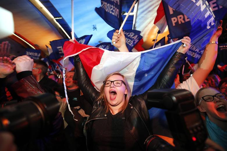 Reakcja zwolenników Marine Le Pen na wyniki pierwszej tury wyborów prezydenckich