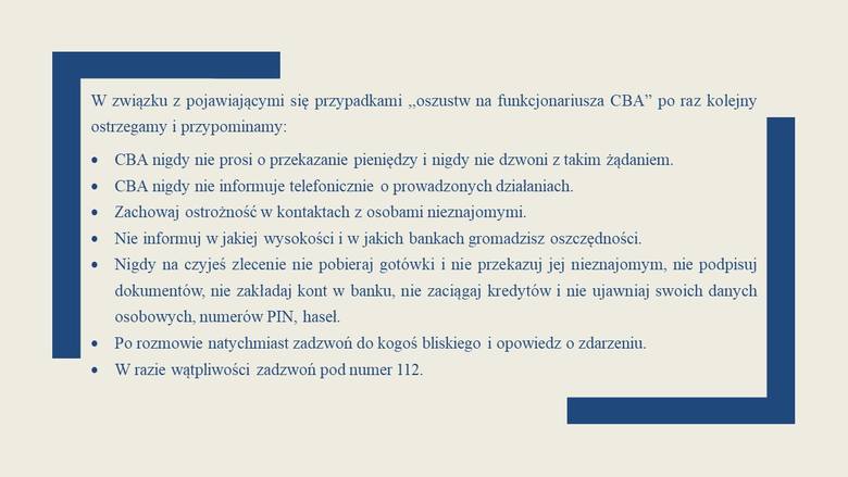Oszustwo na funkcjonariusza CBA. Kobieta z powiatu niżańskiego straciła 70 tysięcy złotych!