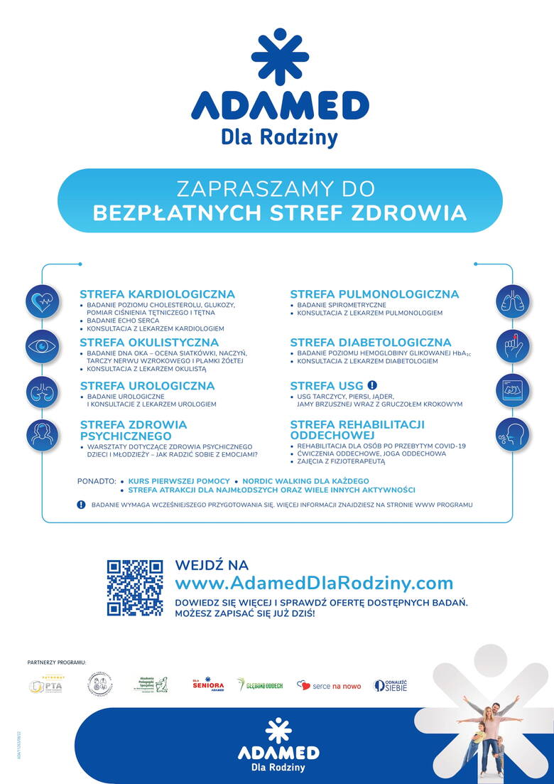 Bezpłatne badania i porady medyczne. Program „Adamed dla Rodziny” zawita do kilku polskich miast 