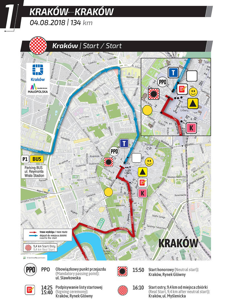 Tour de Pologne 2018: trasa, mapy. Początek wyścigu w Krakowie 4 08 2018