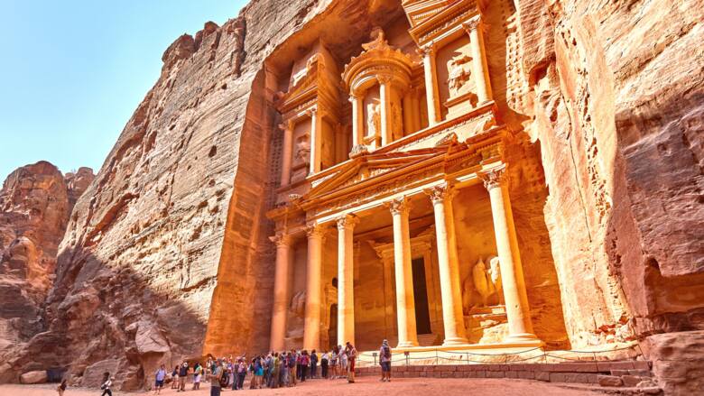 Tzw. skarbiec w starożytnym mieście Petra w Jordanii