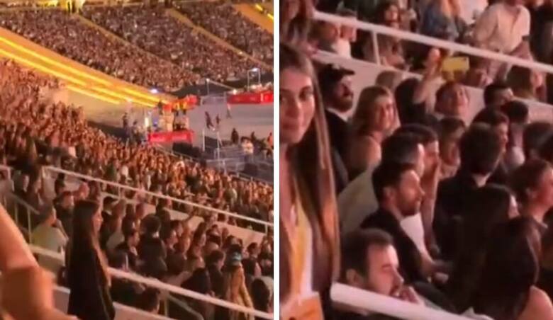 Lionel Messi na koncercie brytyjskiej grupy „Coldplay” na Stadionie Olimpijskim w Barcelonie. katalońska publiczność, gdy tylko wypatrzono Leo w tłumie,