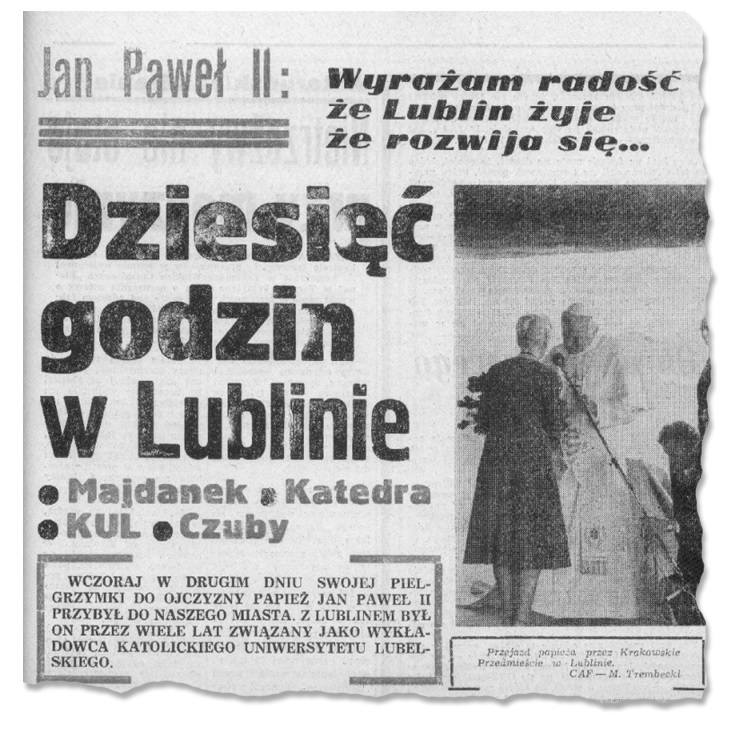 9 czerwca 1987 roku, Jan Paweł II na terenie Państwowego Muzeum na Majdanku.