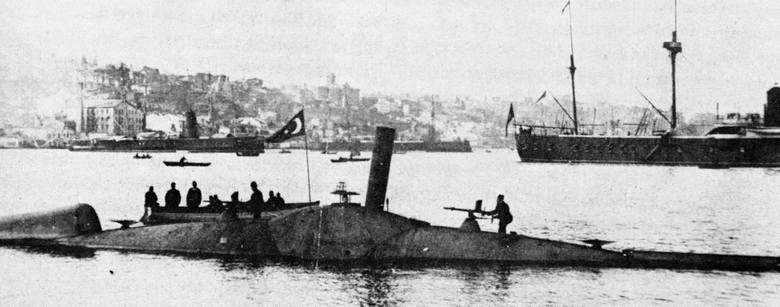Łódź podwodna Nordenfelt I zakupiona przez Turków na wodach Bosforu