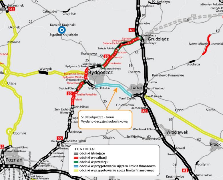 Droga S10 między Bydgoszczą a Toruniem przyspiesza. Jest decyzja!
