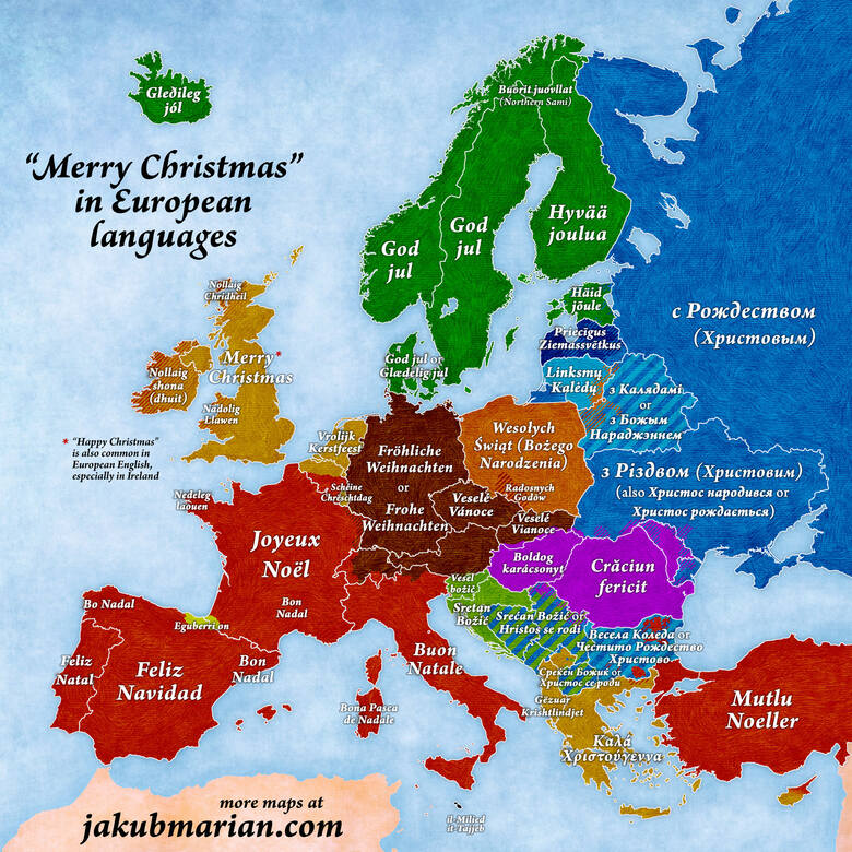 Jak brzmią świąteczne życzenia w innych zakątkach Europy?