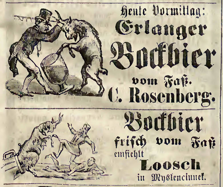 Reklama piwa, Bromberger Zeitung, 1865 r.
