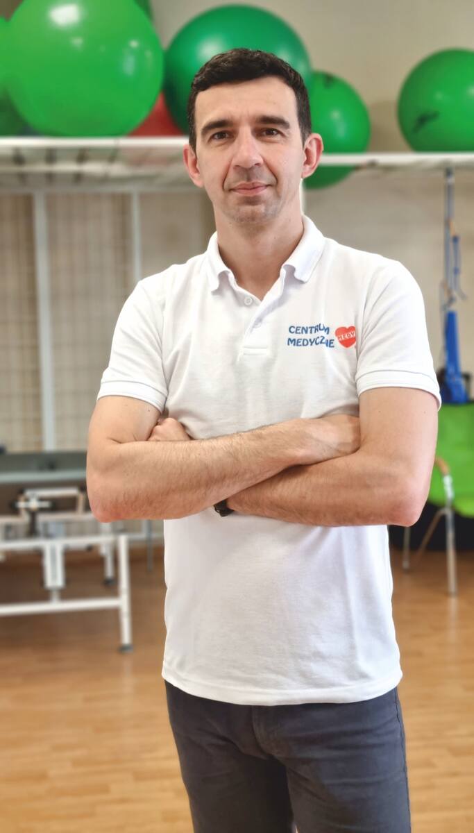 Grzegorz Magoń, kierownik Ośrodka Rehabilitacji, specjalista fizjoterapii, dr n. o kult. fiz., OMPT