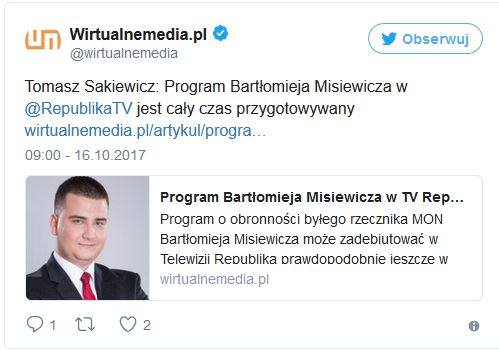 Bartłomiej Misiewicz będzie mieć swój program dotyczący obronności kraju [MISIEWICZ, TELEWIZJA]