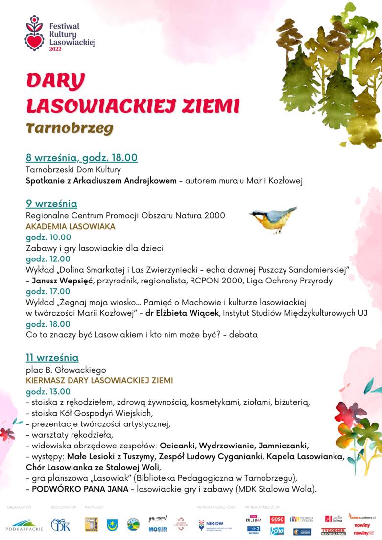 II Festiwal Kultury Lasowiackiej w Tarnobrzegu: Mural Marii Kozłowej, spotkania, kiermasz i występy. Program wydarzeń od 8 do 11 września