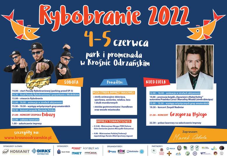 Plakat zapowiadający Rybobranie 2022 w Krośnie Odrzańskim.