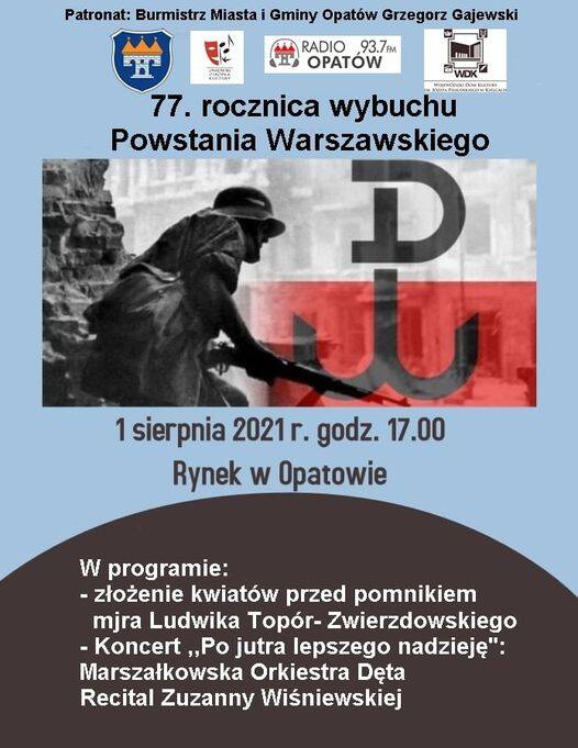 Rocznica wybuchu Powstania Warszawskiego w Opatowie. Będzie koncert 1 sierpnia
