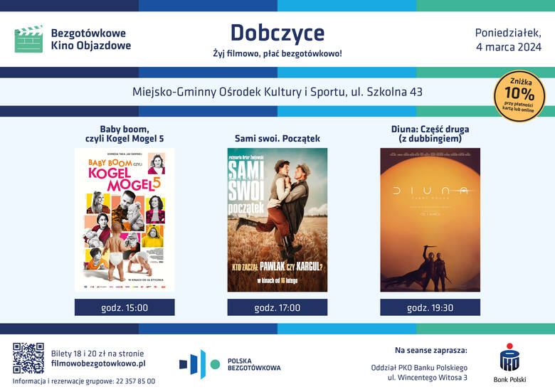 Bezgotówkowe Kino Objazdowe 4 marca odwiedzi Dobczyce! 