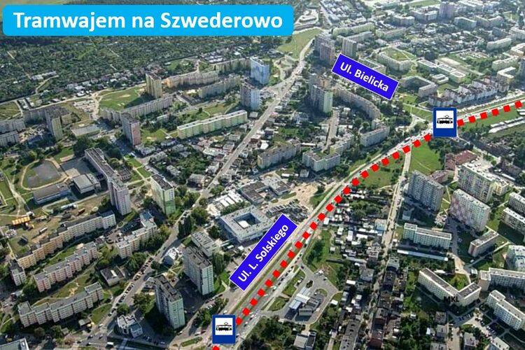Pętla tramwajowa zlokalizowana zostanie za skrzyżowaniem ulic Solskiego z Bielicką