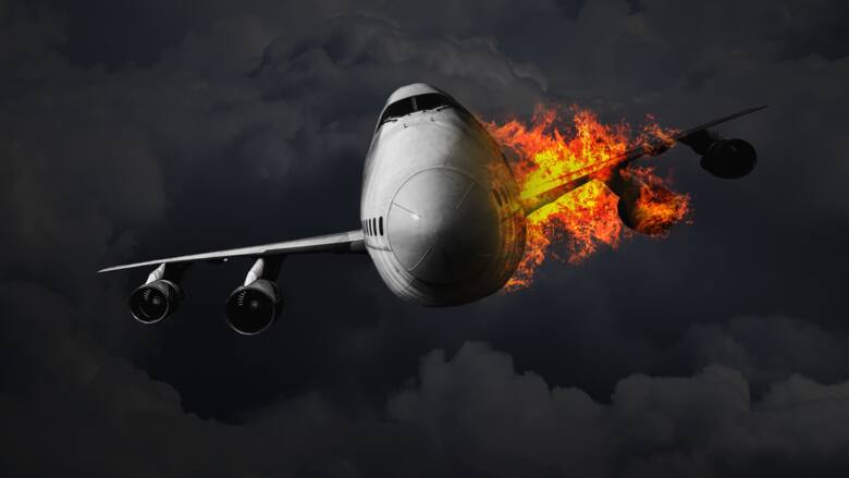 Samolot w ogniu