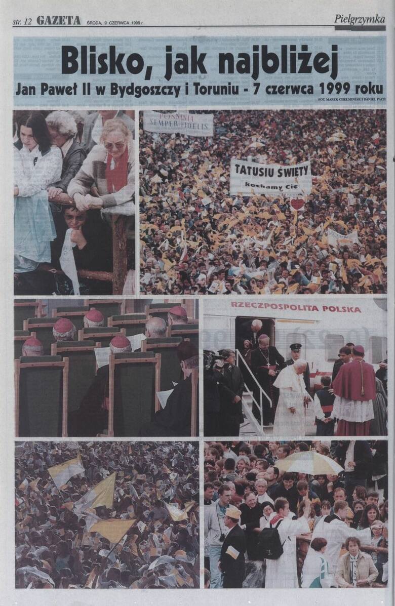 Jedna ze stron "Gazety Pomorskiej" z 9 czerwca 1999 roku.