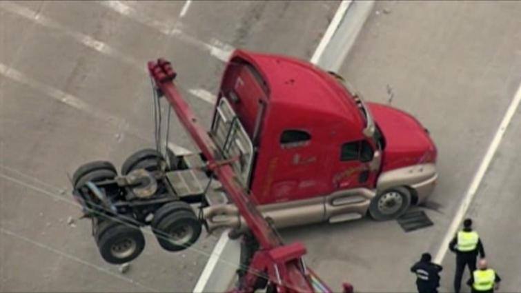 Akcja ratunkowa na autostradzie w Houston w Teksasie