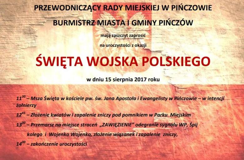 W Pińczowie będą uroczystości z okazji Święta Wojska Polskiego [ZOBACZ PROGRAM]