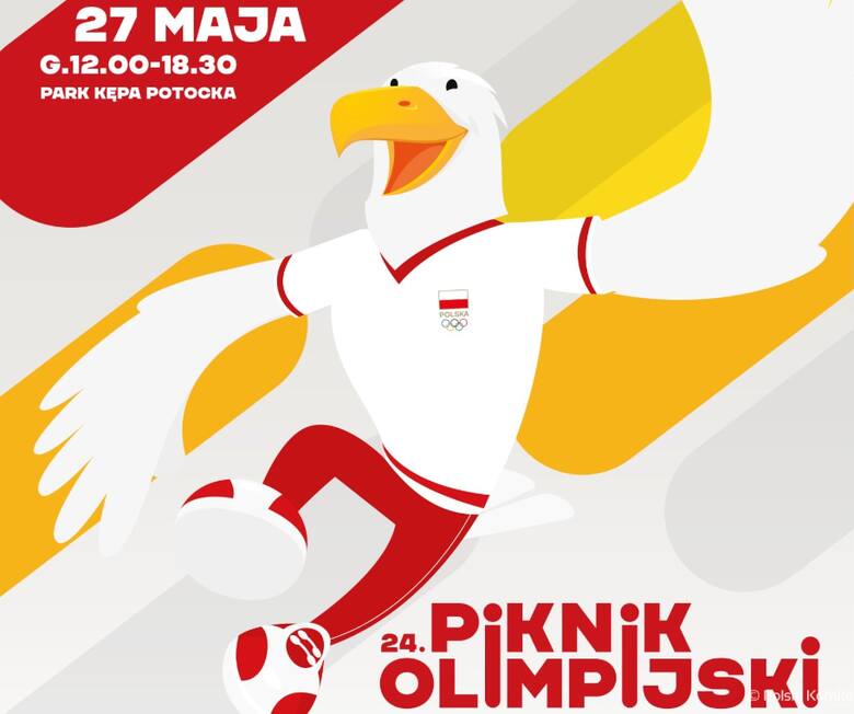 Plakat PKOl promujący 24. piknik olimpijski na warszawskiej Kępie Potockiej