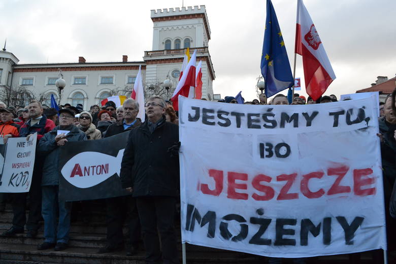 Manifestacja KOD w Bielsku-Białej odbyła się na pl. Chrobrego ZDJĘCIA i WIDEO