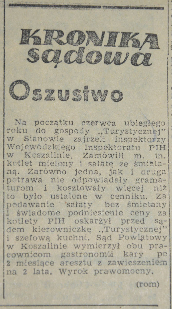1 stycznia 1967 r. - nieuczciwy listonosz z Białogardu.