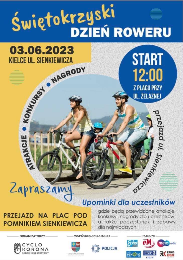 Na ulicy Sienkiewicza w Kielcach odbędzie się Świętokrzyski Dzień Roweru. Pojawi się biskup Marian Florczyk oraz znani kolarze olimpijczycy