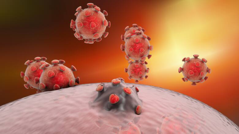 Wirusy wydobywające się z komórki