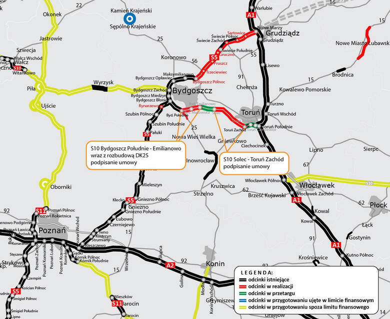 Ruszy budowa trasy S10 między Bydgoszczą a Toruniem. Podpisano umowy na realizację dwóch odcinków