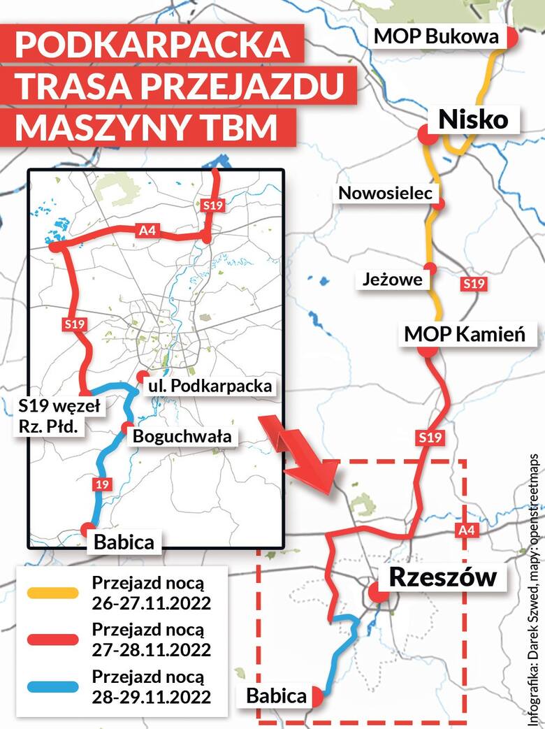 W weekend na Podkarpaciu kolejne utrudnienia na drogach związane z konwojem TBM