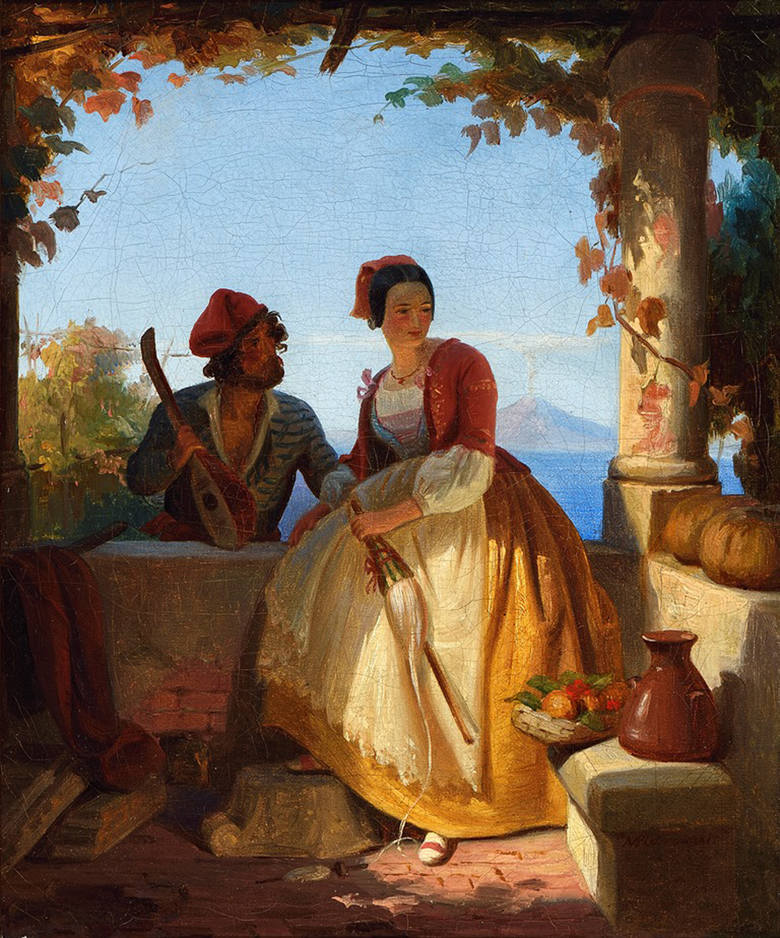 Maksymilian Antoni Piotrowski, Kochankowie z Sorrento, ok. 1842, olej, płótno