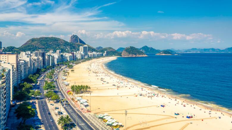 Widok na plażę Copacabana w Rio de Janeiro