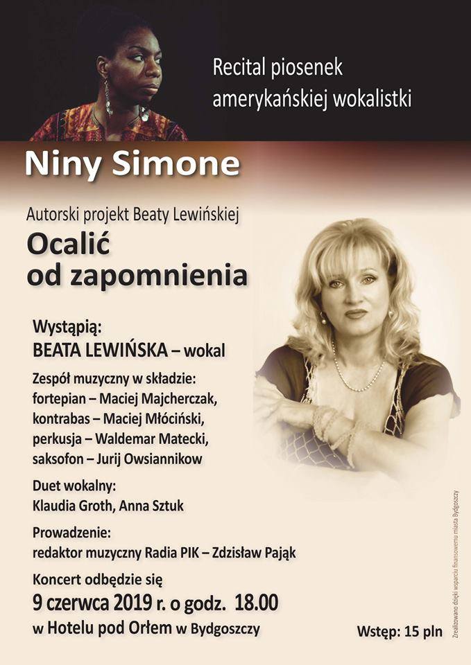 Bydgoska artystka Beata Lewińska w piosenkach legendarnej Niny Simone. Koncert w Hotelu „Pod Orłem”