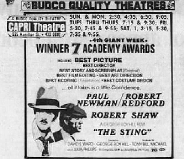 Plakat z nagrodzonego 7 Oscarami filmu „Żądło” z 1973 roku, o oszustwie w zakładach bukmacherskich na gonitwy konne