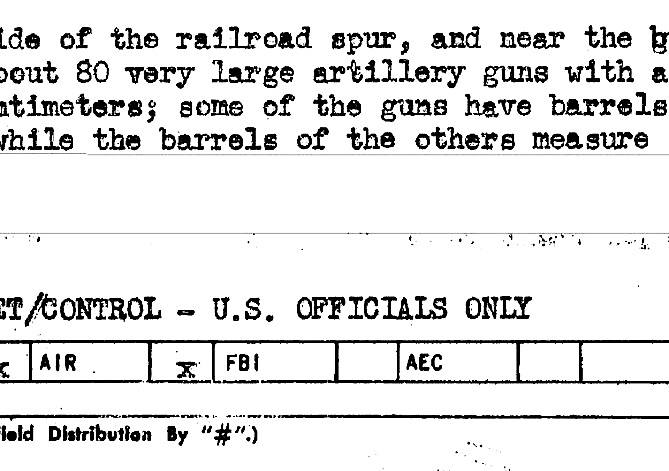  Fragment raportu CIA, który trafił także do FBI, o działach w lesie koło Świnoujścia.