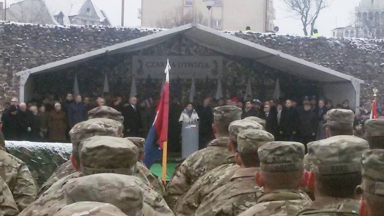 Powitanie wojsk amerykańskich w Żaganiu
