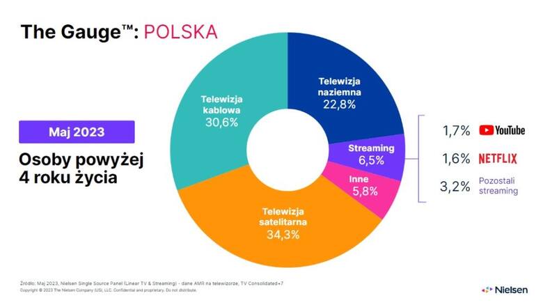 Wykres podziału oglądalności w Polsce