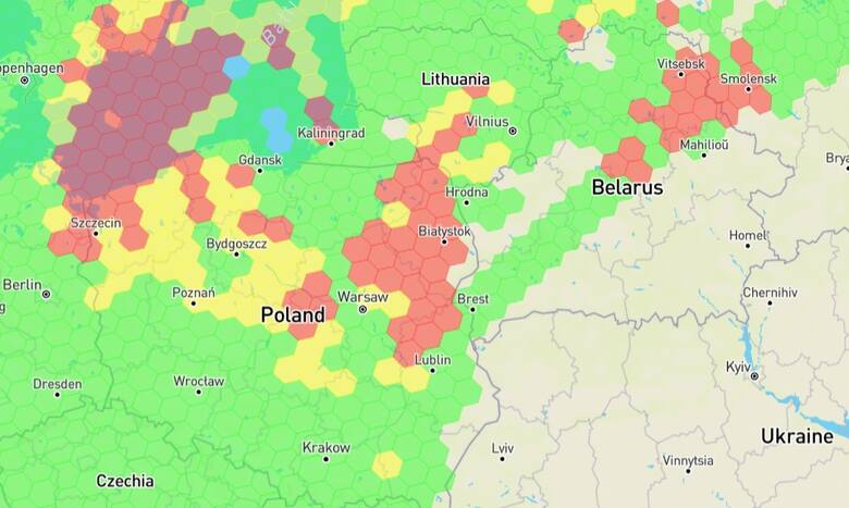 Zakłócenia GPS nad Polską i Morzem Bałtyckim.