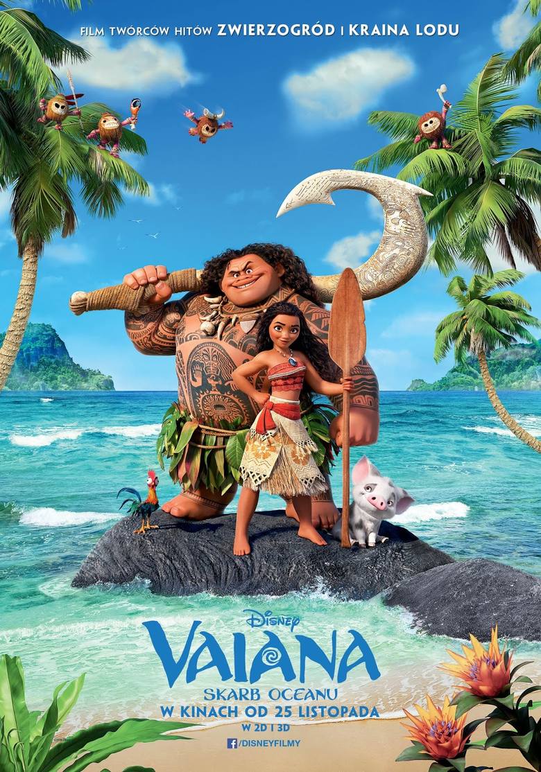 "Vaiana:Skarb oceanu" jest najnowszą animacją Disney'a. Ma szansę na dwa Oskary.