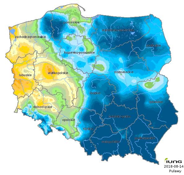 Mapy bilansu wody pokazują jasno, że lubuskie jest najbardziej suchym regionem w Polsce.