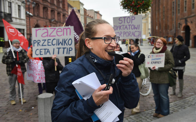 Protest w Toruniu.