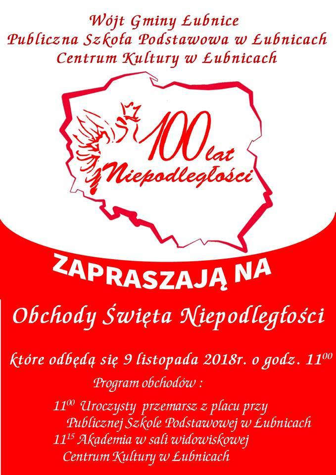 Narodowe Święto Niepodległości 2018 w Łubnicach. Zobacz program uroczystości