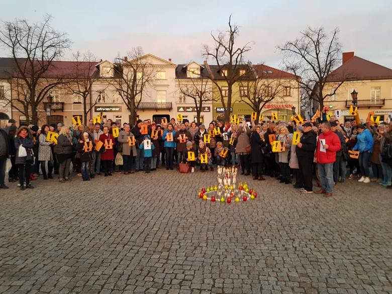 Wiec poparcia dla strajkujących nauczycieli w Łowiczu [ZDJĘCIA]