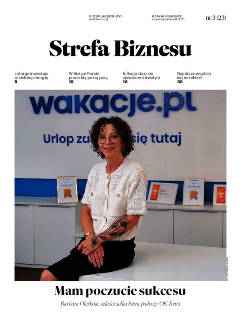 Zdjęcie z okładki jesiennego wydania Strefy Biznesu - Barbara Oleśków, właścicielka Biura Podróży OK Tours.