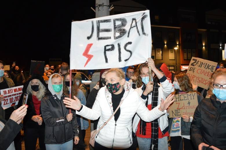 Lęborski protest przeciwników zaostrzenia przepisów aborcyjnych, 25.10.2020 r.